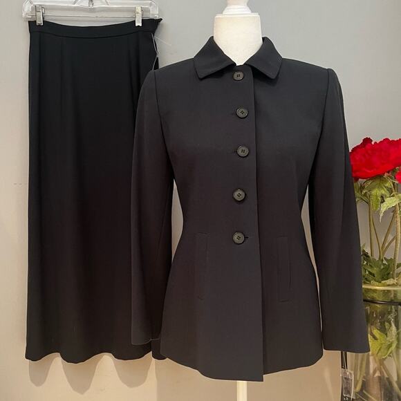 NEW Kasper Career Academia Wool Maxi Skirt Suit Longline Blazer Jacket 2/4P NWT - Picture 3 of 14